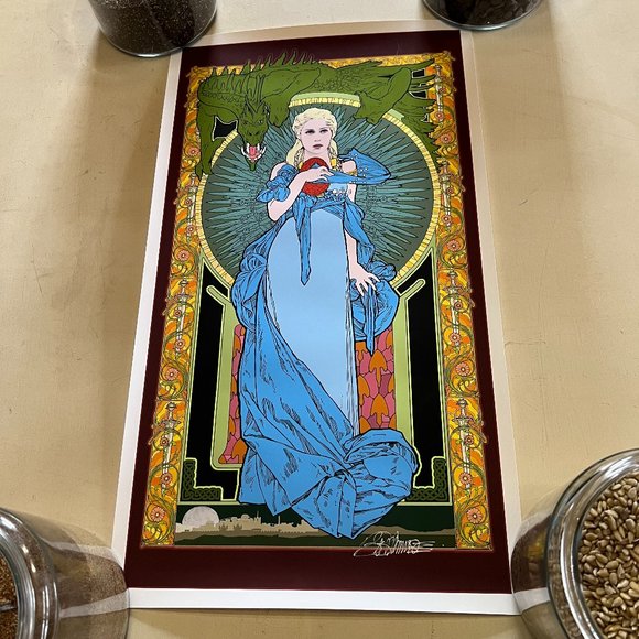 MINT/NM G.O.T. Mother of Dragons Print Signed by Bob Masse 13.5" x 24" - Picture 1 of 6